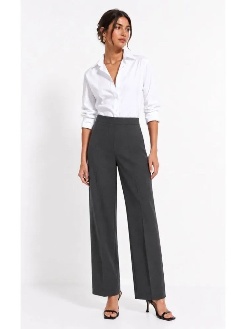 Lafayette 148 New York Sullivan Gray Wool Dress Pants